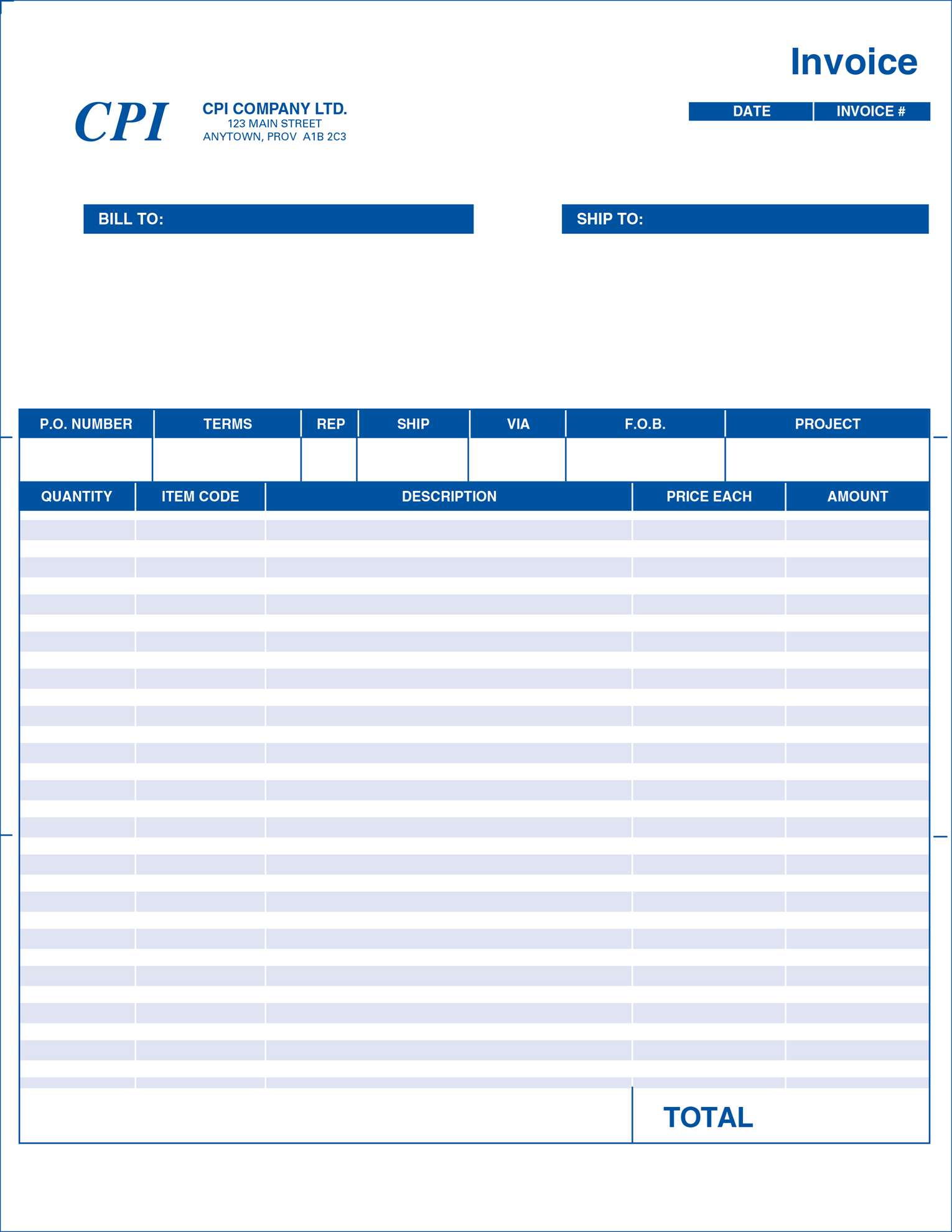 Computer Forms: Product Invoice