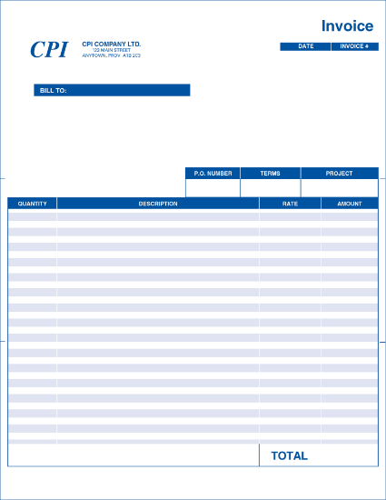 Computer Forms: Service Invoice 
